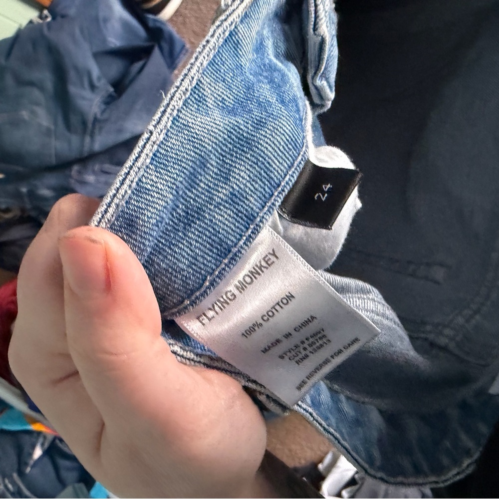 Flying Monkey Button Fly Straight Leg Distressed … - image 3